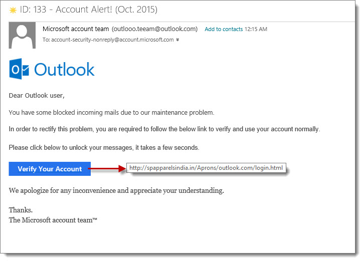 Microsoft Office Phishing Scam